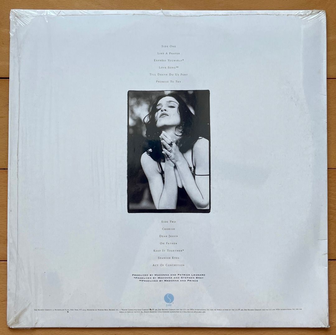順豐包郵瑪丹娜麥當娜Madonna - Like A Prayer (LP, Album) 舊版黑膠