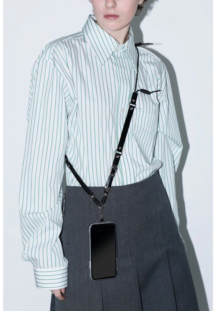代訂黑色全新TOGA PULLA TOGA ARCHIVES leather phone strap 電話掛繩