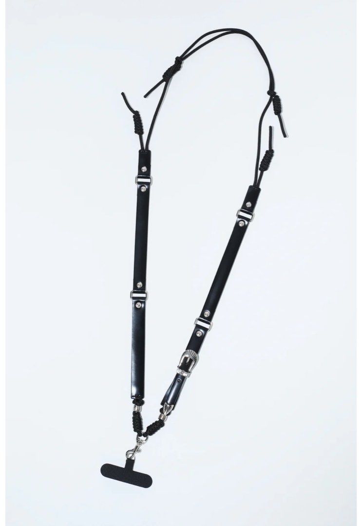 代訂黑色全新TOGA PULLA TOGA ARCHIVES leather phone strap 電話掛繩