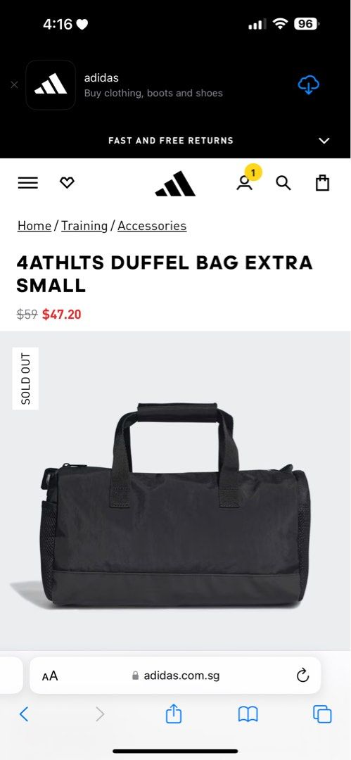 Adidas Duffel Bag, Sports Equipment, Other Sports Equipment and