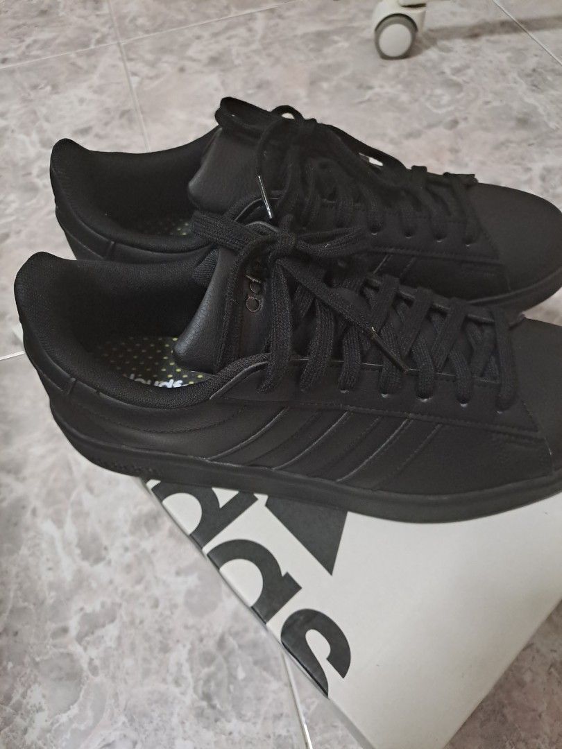 All black shop adidas leather