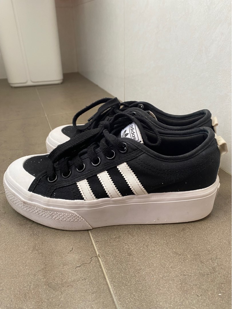 Adidas Shoes Black and White, Women's Fashion, Footwear, Sneakers on