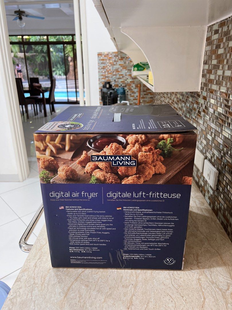 Air Fryer Digital BAUMANN LIVING, TV & Home Appliances, Kitchen