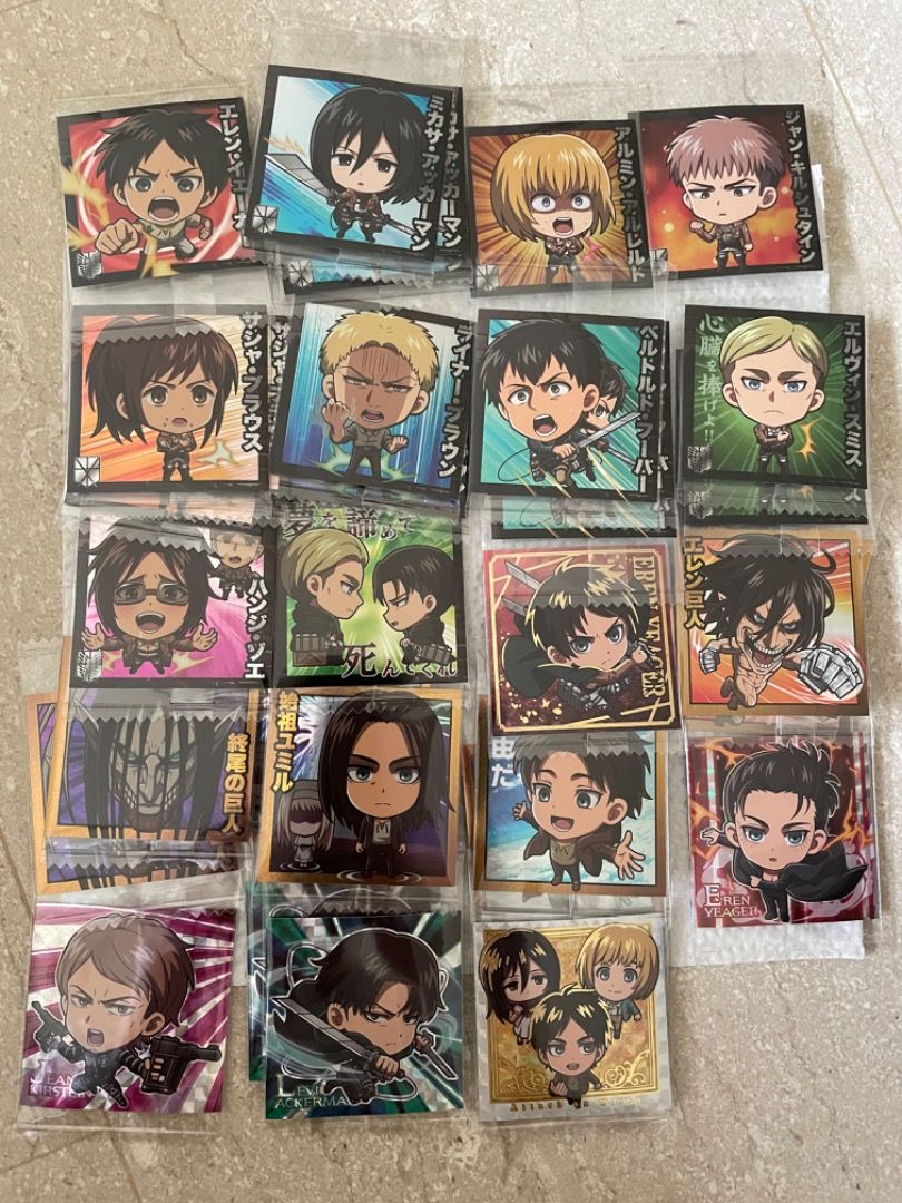 Attack on Titan Wafer Stickers, Hobbies & Toys, Toys & Games on Carousell