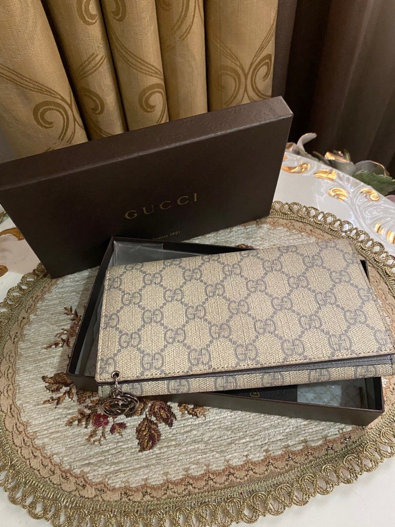 SALE Authentic GUCCI Long Wallet Grey 96 NEW Personal Collection Purchase Price 17 500
