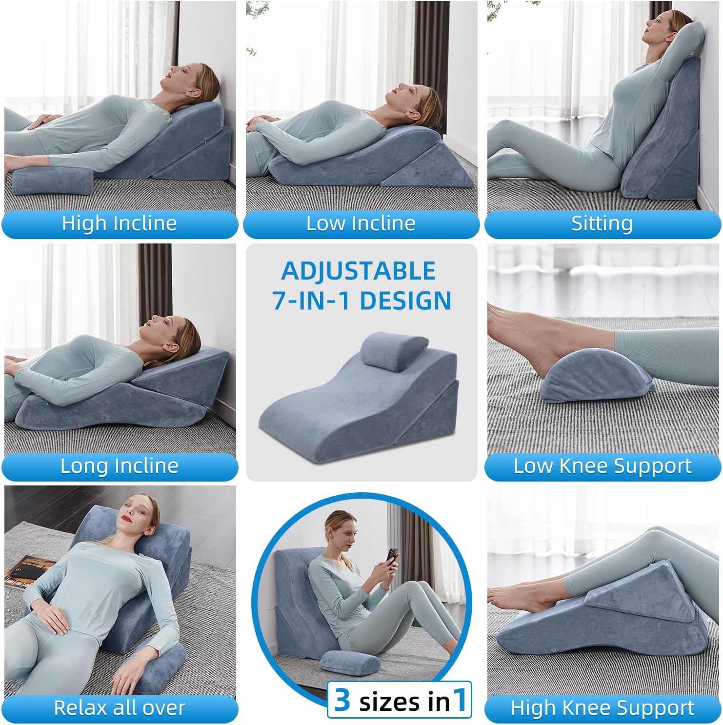 4PCS Axelrod Orthopedic Bed Wedge Pillow Set, Post Surgery Foam