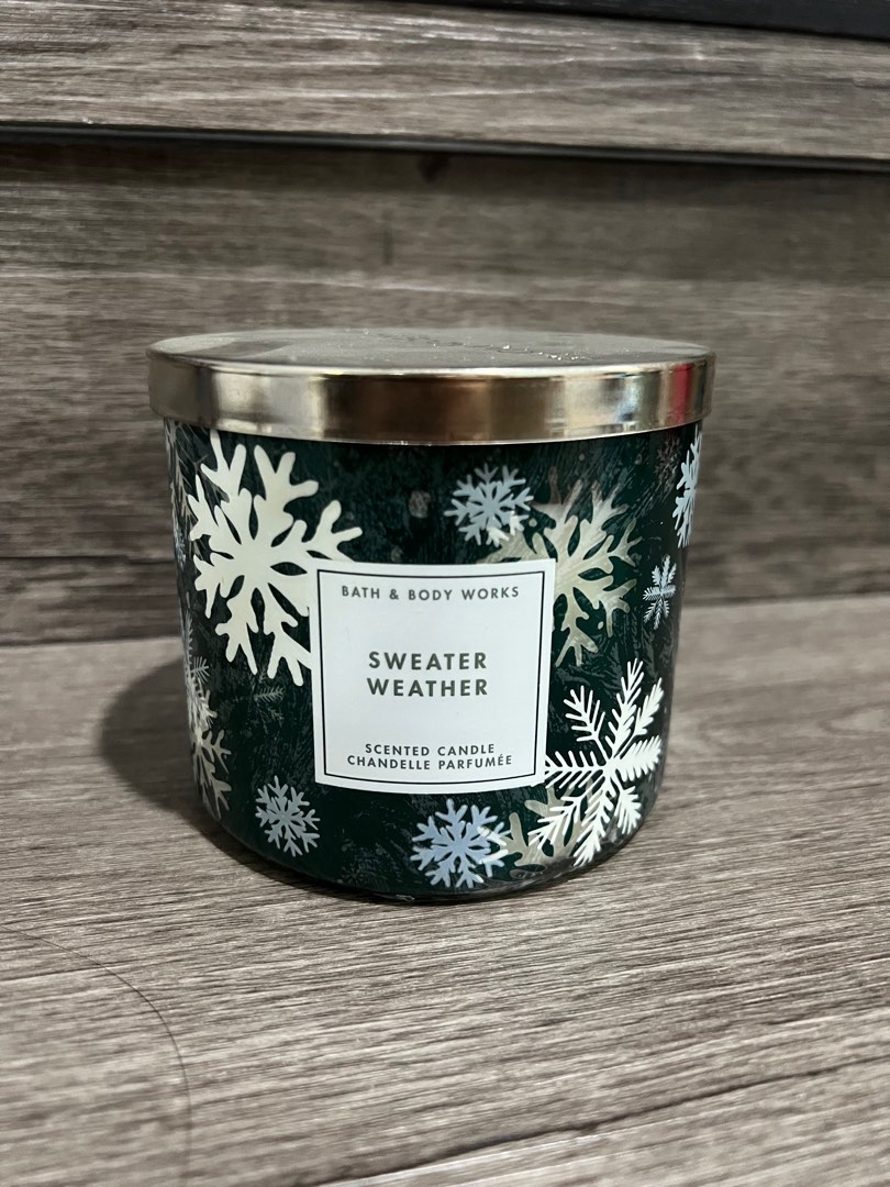 Bath & Body Works Scented Candle Sweater Weather, Furniture & Home