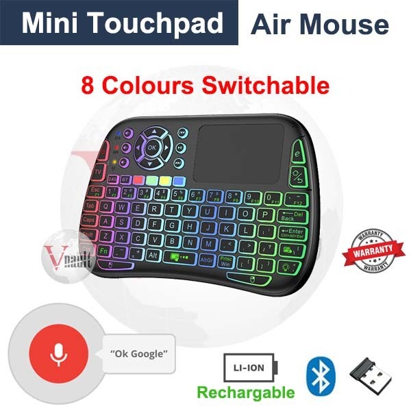 Best Mini Backlit Touchpad Keyboard Air Mouse 2.4 GHz Bluetooth Voice