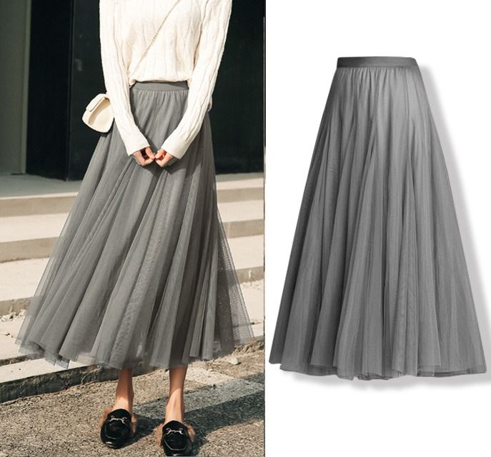 BN 90CM Length A Line Tulle Midi Skirt FREE SIZE VA0053 Women s