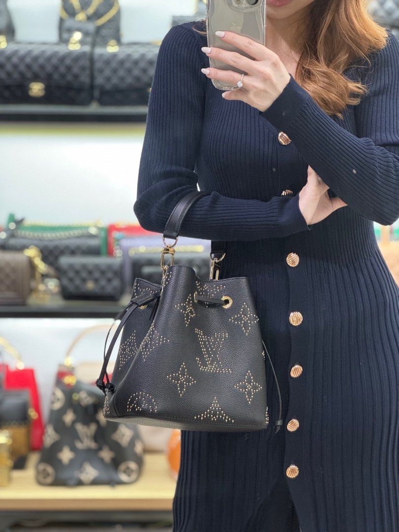 Louis Vuitton Black Nanogram Embossed Leather Noenoe Bb Bag