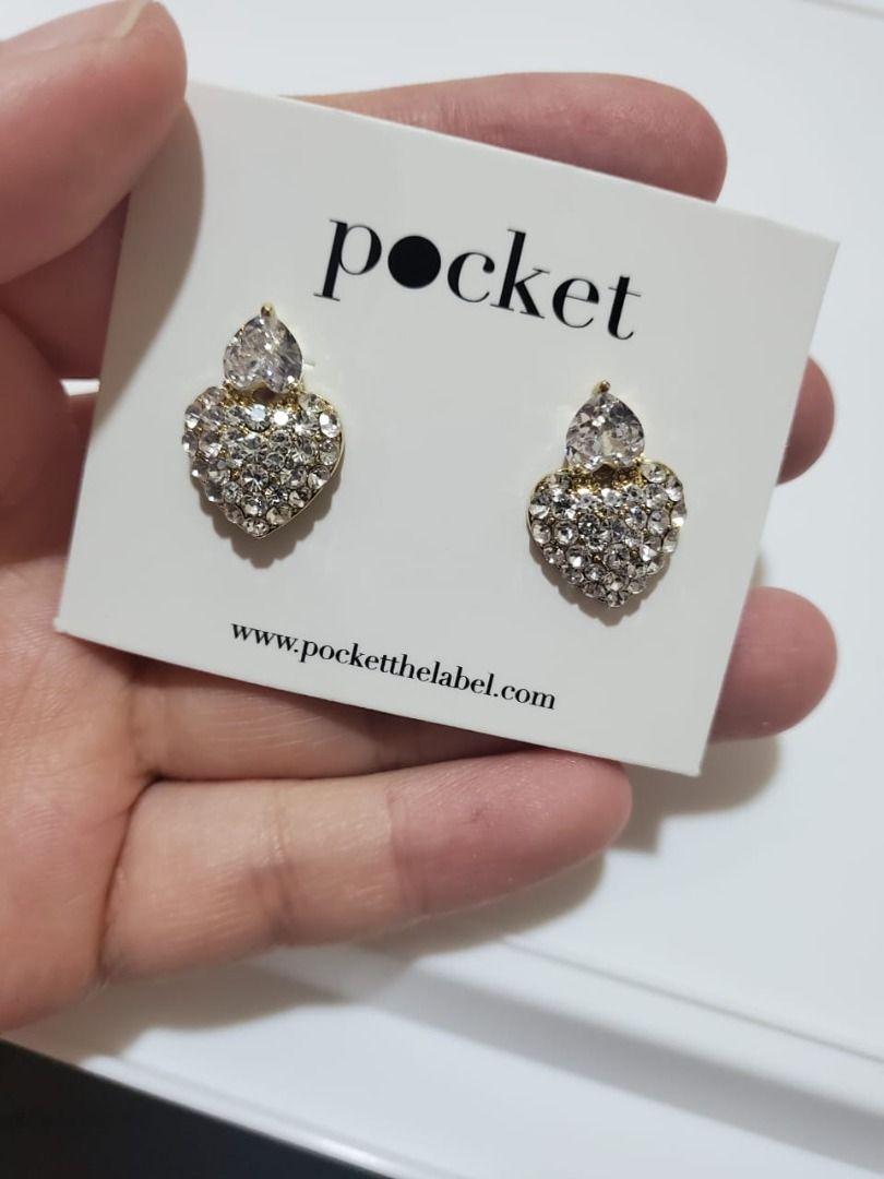 Diamante new arrivals heart earrings