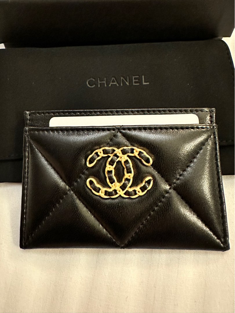 Chanel 19 Card Holder - Black Lambskin, Luxury, Bags & Wallets on Carousell