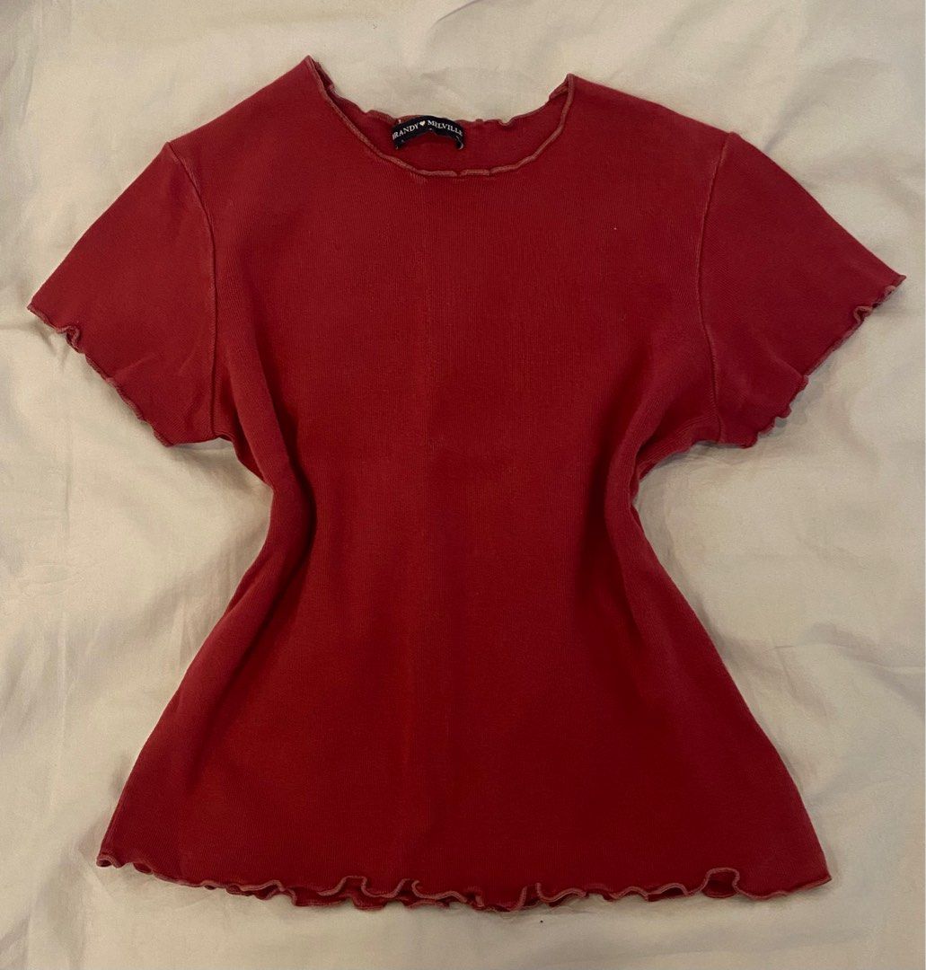 brandy melville off shoulder top, Women's Fashion, Tops, Shirts on Carousell