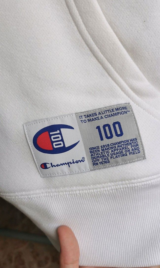 Champion Century Collection Hoodie white Men s Fashion Coats