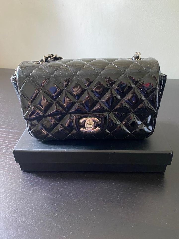 Chanel Patent Rectangular Mini, Luxury, Bags & Wallets on Carousell
