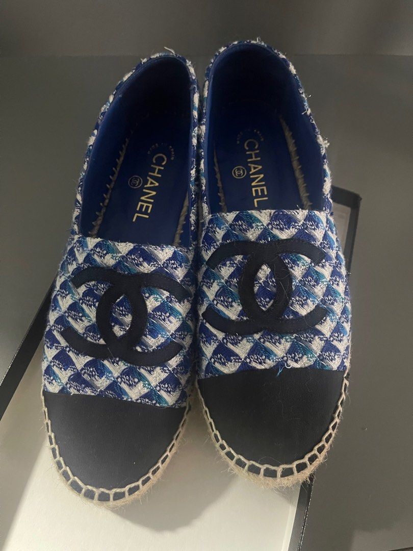 Chanel tweed espadrilles size 40 Women s Fashion Footwear Flats on Carousell
