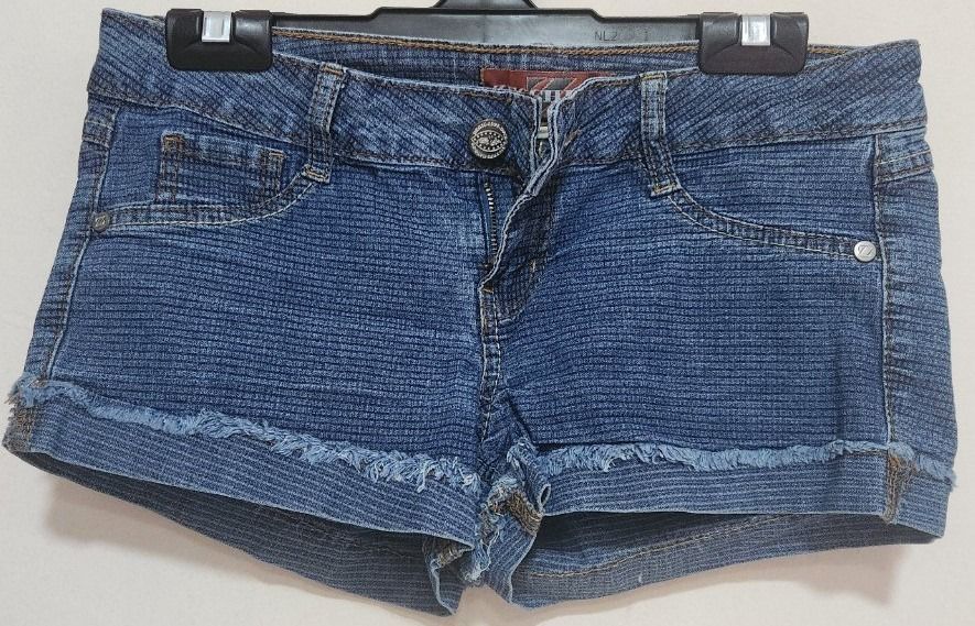 Checkered jean shorts outlet