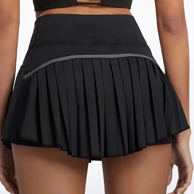 Cloud Hide Safe Tennis Skirts XS-XXL Gym Golf Running Pleated Pantskirt SEXY  Women Sports Fitness Shorts Pocket High Waist Skort, 女裝, 運動服裝- Carousell