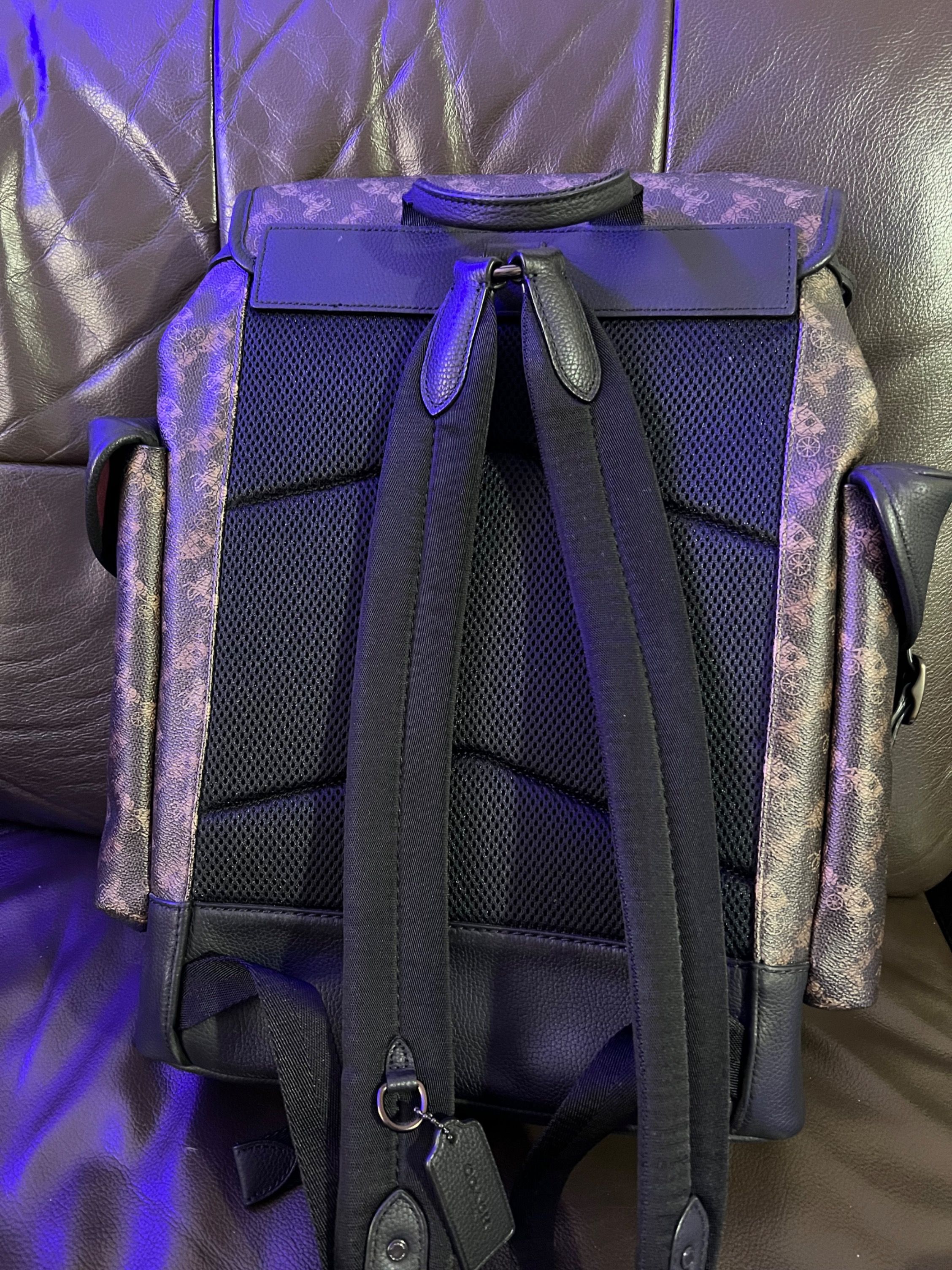 Purple iridescent coach bag sale