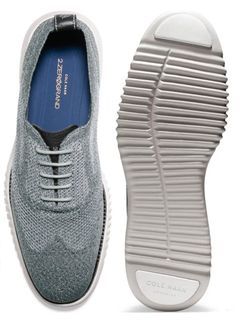 Cole Haan Men’s 2.ZeroGrand Stitchlite Water Resistant Wingtip Shoes. Color: MAGNET/IRONSTONE/VAPOR GREY. Size: 9 US