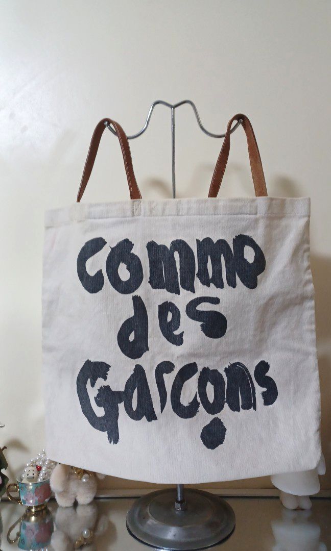 Comme Des Garcons Canvas Tote Bag Women s Fashion Bags Wallets Tote Bags on Carousell