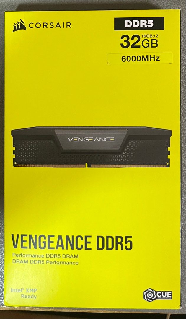 Corsair Vengeance 32GB (16GBx2) 6000MHz DDR5 C36 black, 電腦＆科技