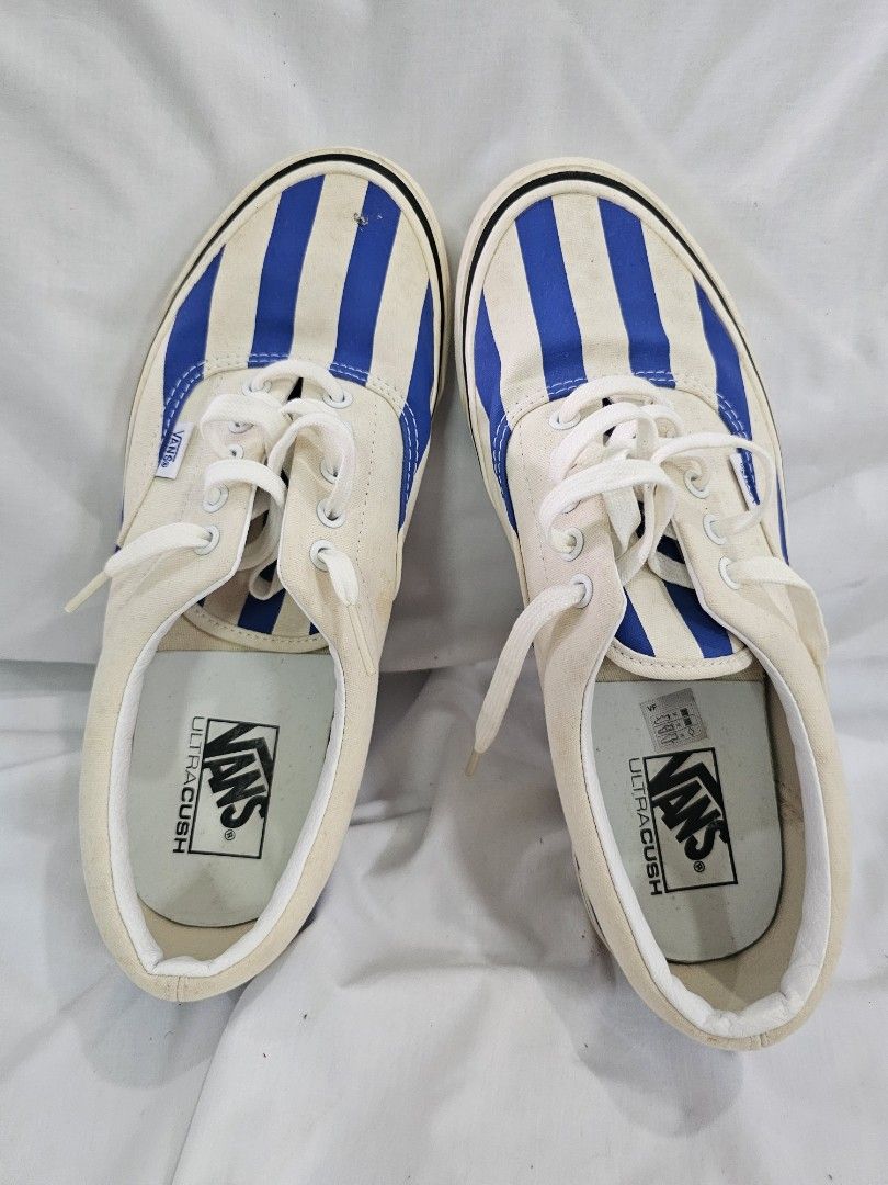 Cream and Blue Vans Sneakers