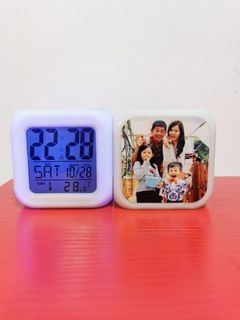 11.11 PROMOTION, Customised Personalised Printing heat transfer Digital Alarm clock, 2nd Piece $10
