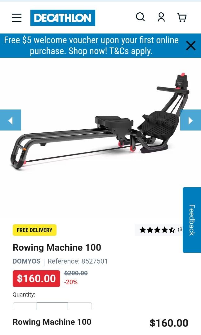 Decathlon rowing machine 100, Sports Equipment, Exercise & Fitness