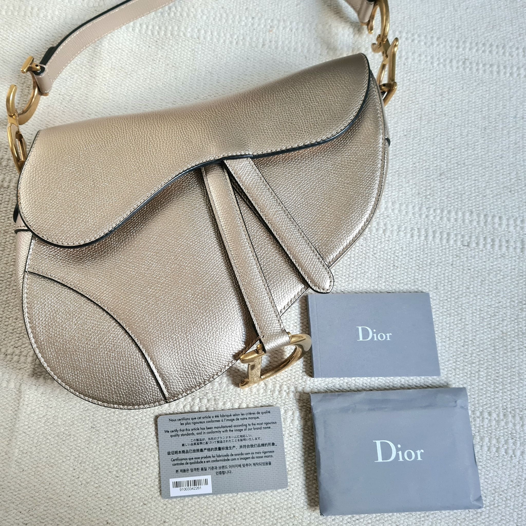 Dior metallic hotsell saddle bag