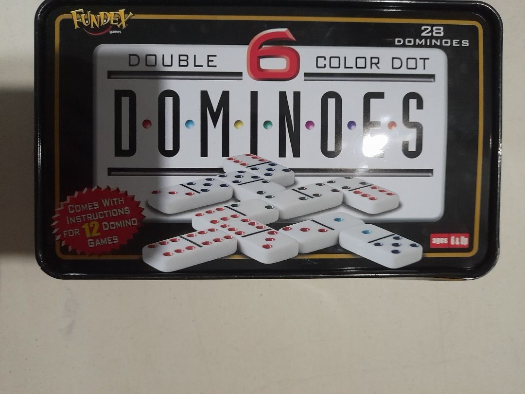 DOMINOES Fundex 28 Dominoes Double Six COLOR Dot Game, Hobbies & Toys ...