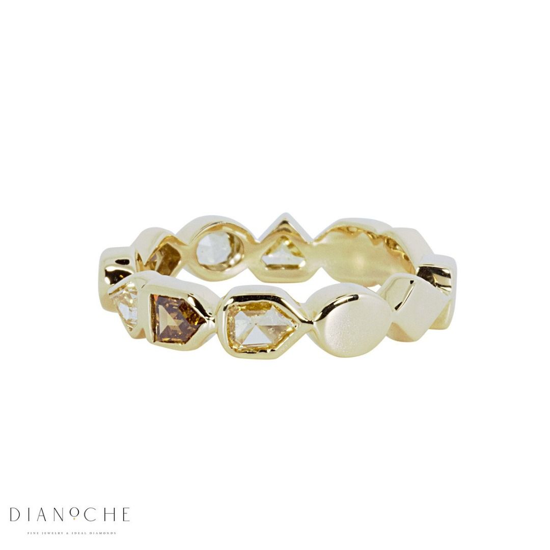 Exquisite 18k Yellow Gold Colored Diamond Ring Women s Fashion