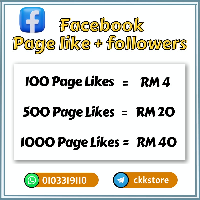 Facebook page like / fb page like / Fb page follower / Facebook page