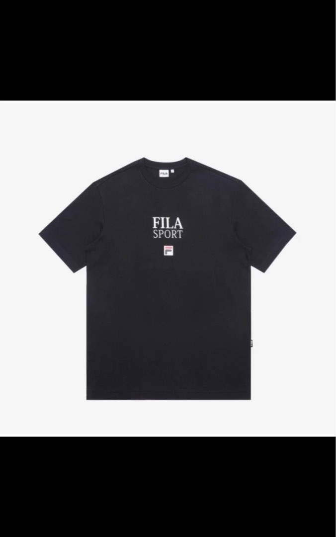 White and sale black fila shirt