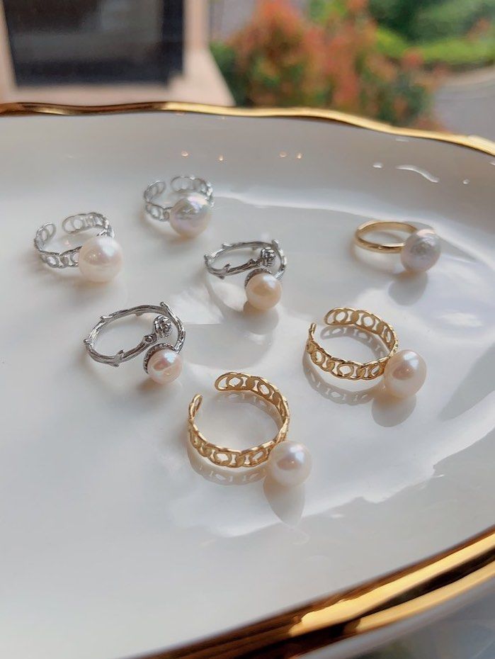 Freshwater pearl ring silver discount