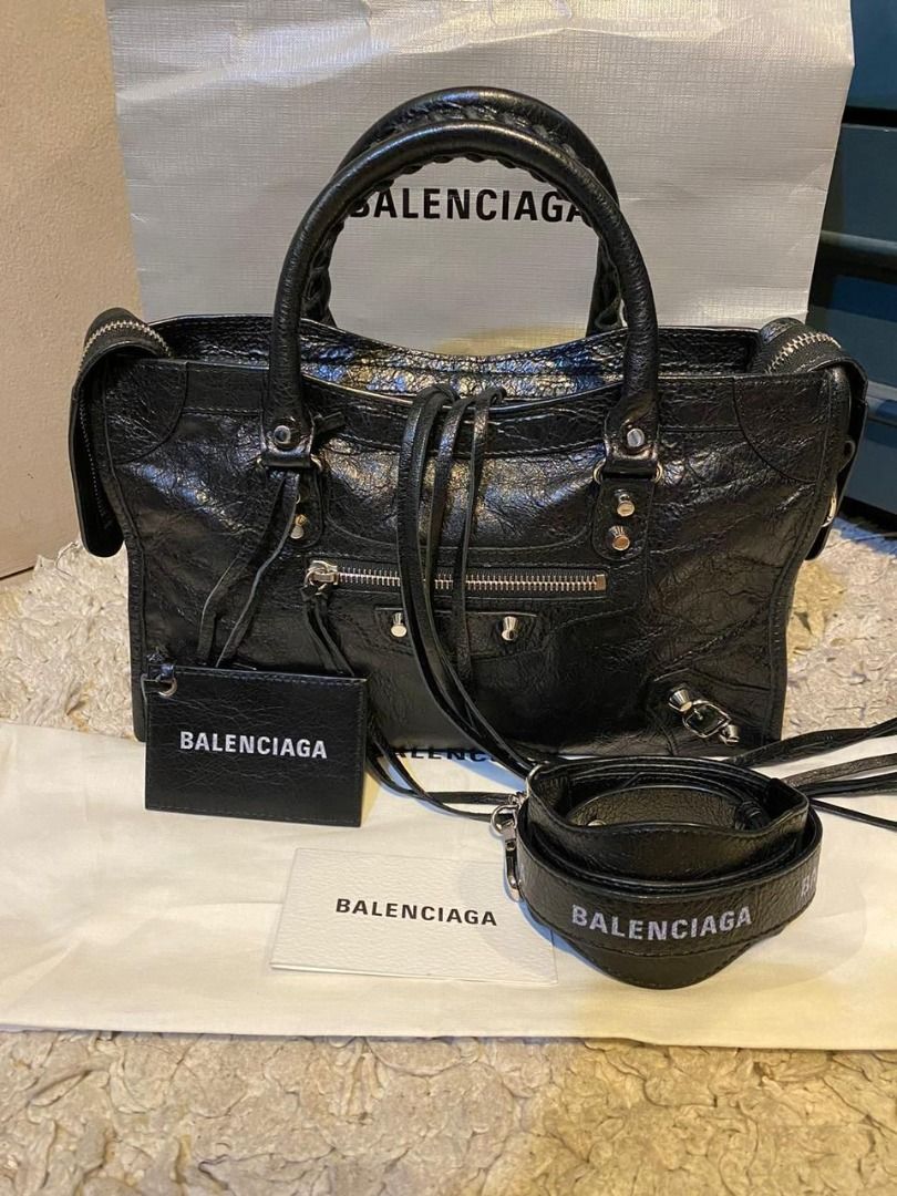GC Balenciaga city small black classic shw logo strap 2018 with db strap booklet controllato mirror pb dv