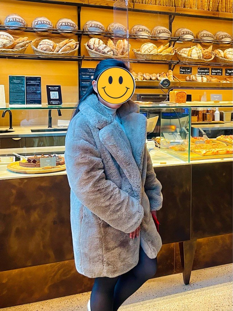 Grey fur jacket zara clearance