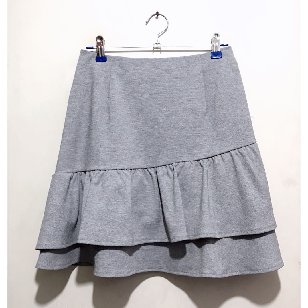 Peplum hem on sale skirt grey