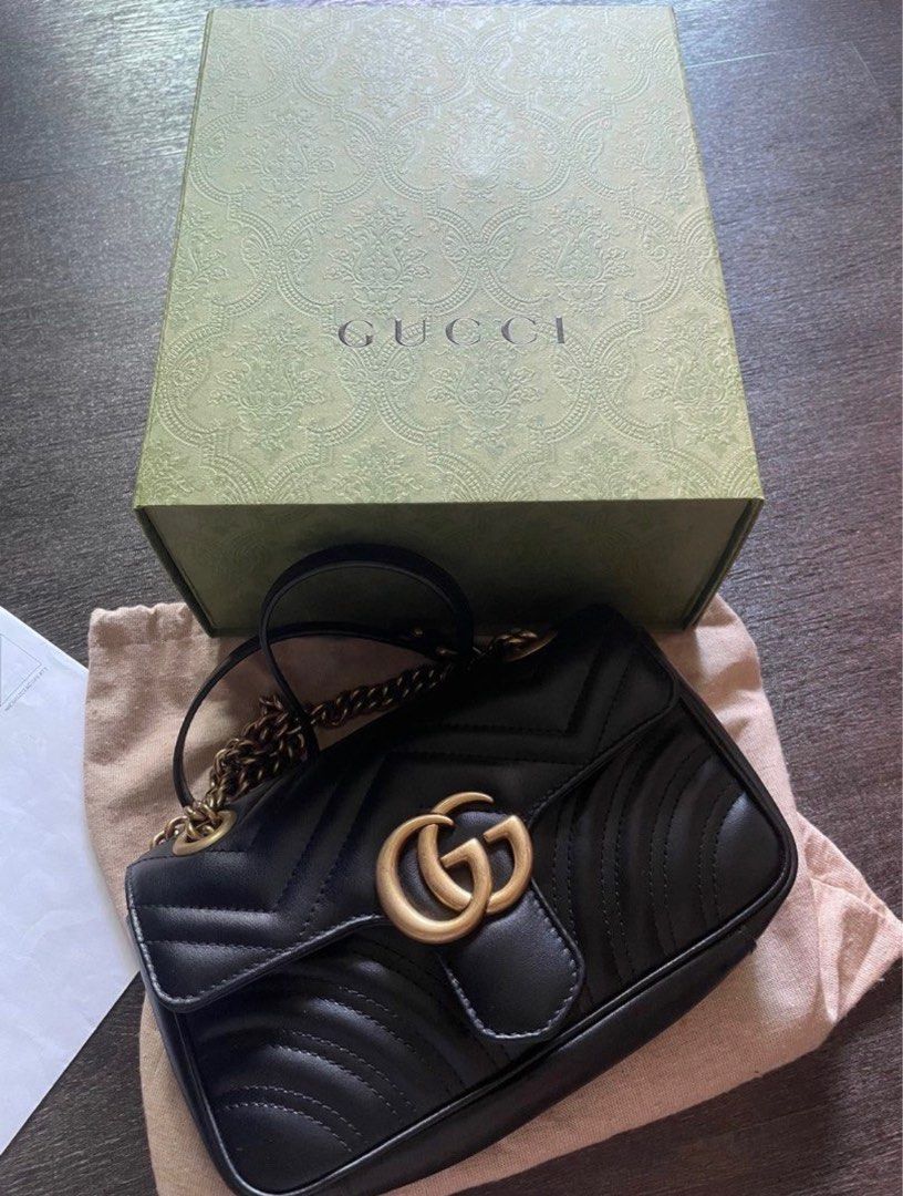 Gg marmont matelassé clearance mini bag used