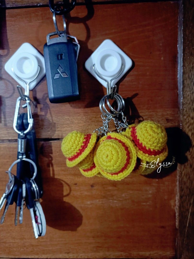 [Handmade Crochet] Luffy Straw Hat Keychain (Category: Other Accessories) located in Caloocan City. Submitted by _madebyelyssa (Listing ID 1264026579, Image 1). Description: Luffy Straw Hat Keychain ₱40.00 each Message us for orders and inquiries 💌.