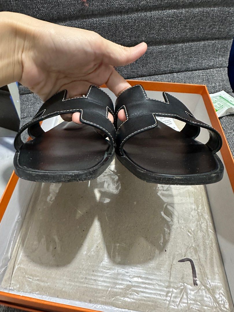 Hermes Oran Black Size 38 (Preloved) (Category: Sneakers & Footwear) located in Makati City. Submitted by Bulats (Listing ID 1264025010, Image 2). Description: With obvious signs of use What you see is what you get With sole protector sticker pa Loc Montojo Makati.