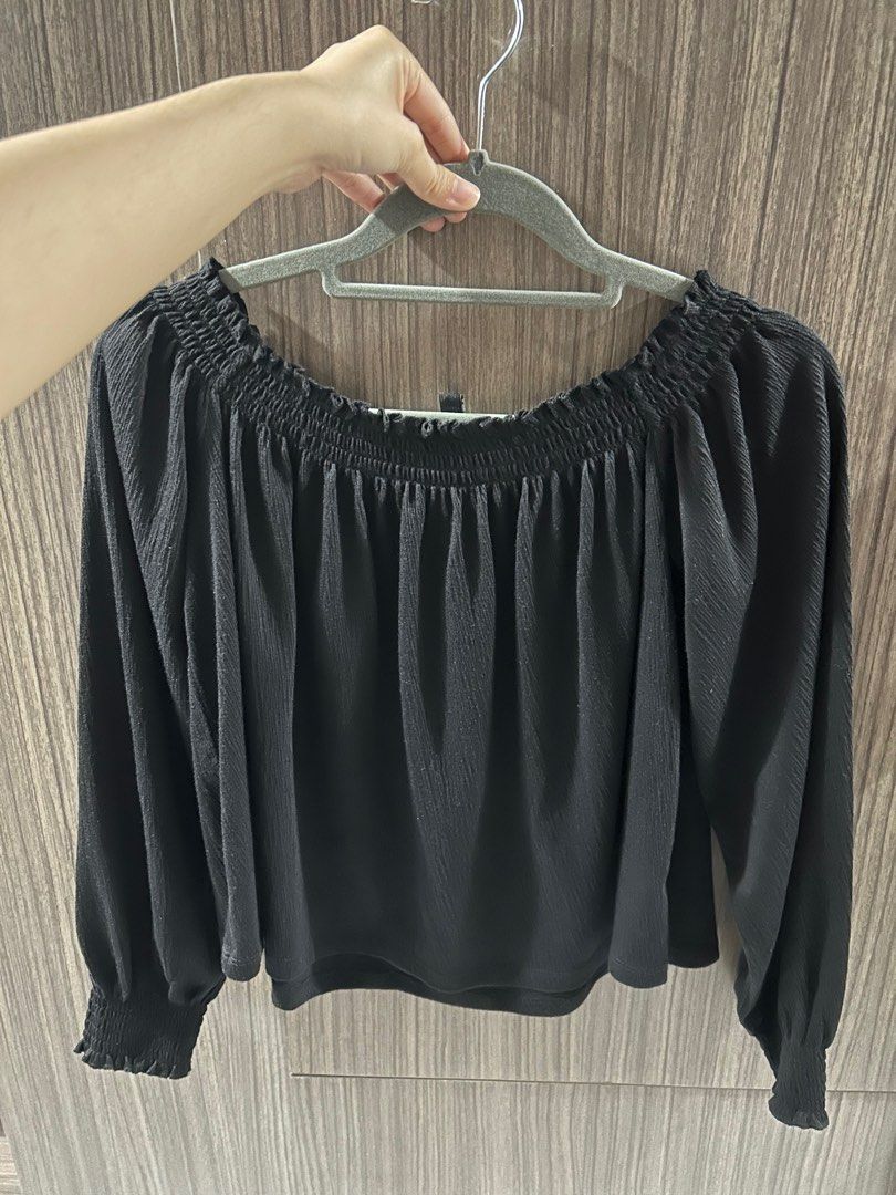 H&m black off the shoulder top new arrivals