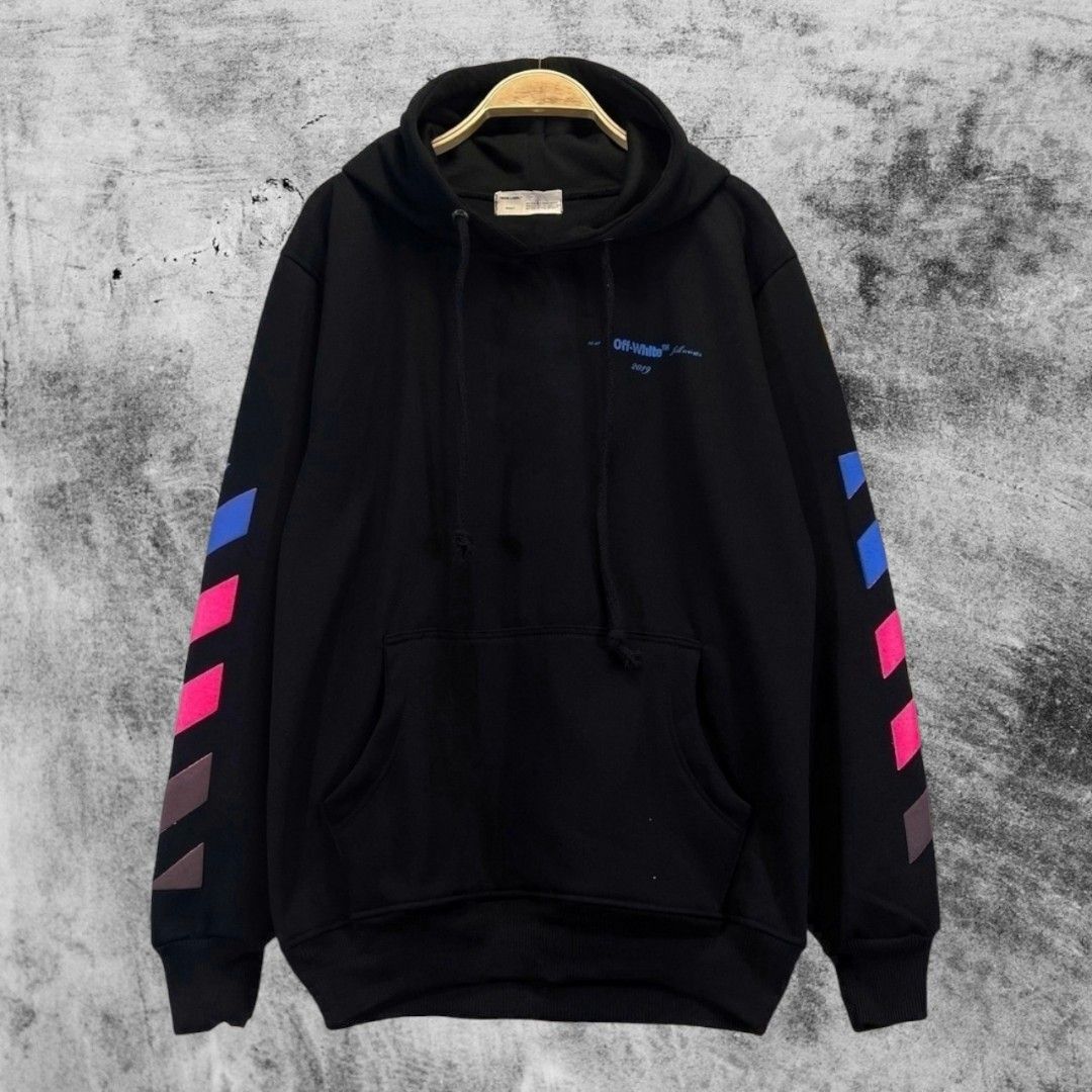 Hoodie Off White Gradient Arrows Hitam Fesyen Pria Pakaian