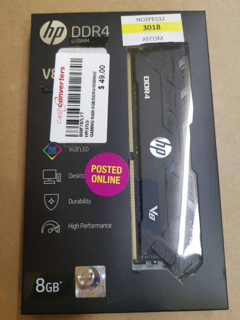 HP RGB RAM DDR 4 8GB
