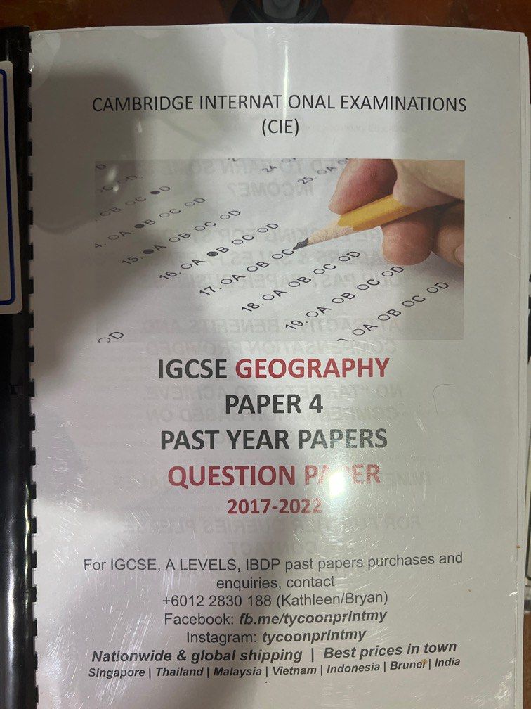 Igcse geography 0460 past year papers 2017 2022 hobbies toys books