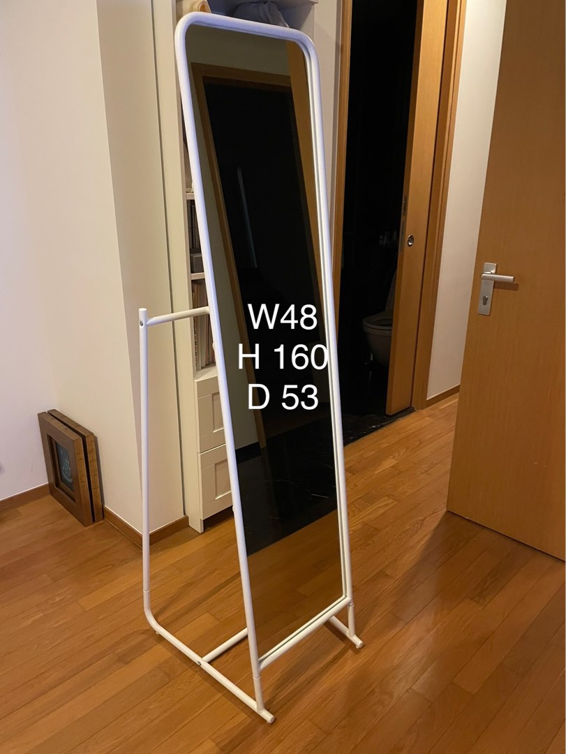 IKEA mirror with hanging rack, Furniture & Home Living, Home Decor