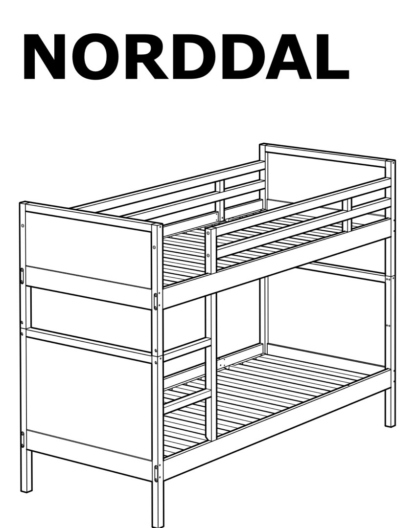 Ikea Norddal Bunk Bed, Furniture & Home Living, Furniture, Bed Frames