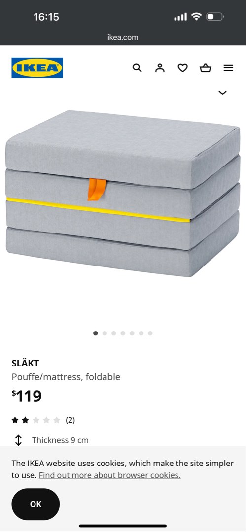 SLÄKT Pouf/matelas, pliable - IKEA