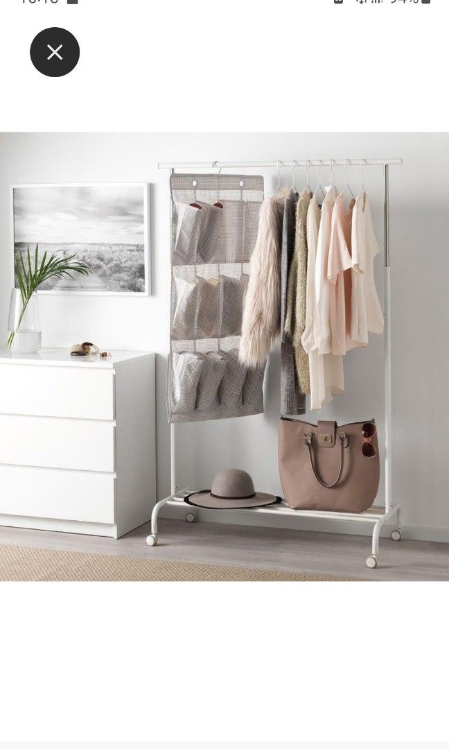 IKEA STUK organizer 16 pocket door wardrobe hanging scarf belt accessories jewelry