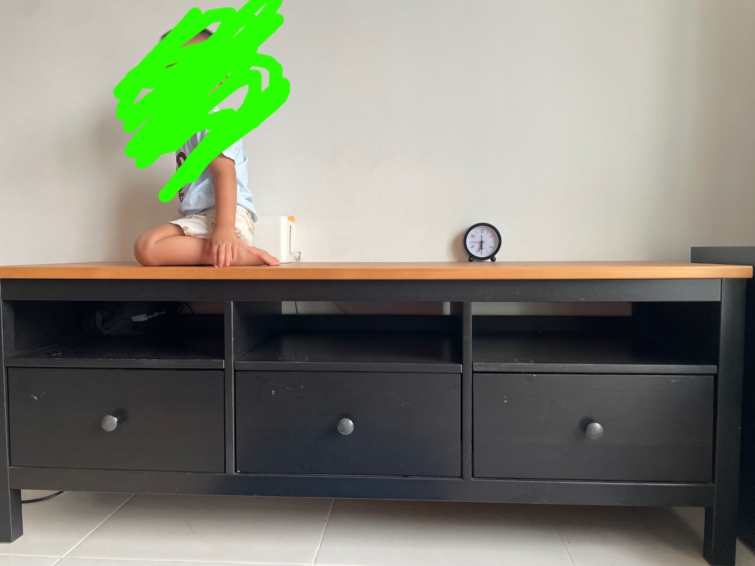 Ikea hemnes tv sale unit black brown